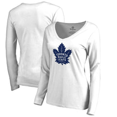 Toronto Maple Leafs Women's Primary Logo Long Sleeve T-Shirt - White | NHL Clearance