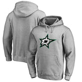 Dallas Stars Primary Team Logo Fleece Fitted Pullover Hoodie - Heather Gray | NHL discount
