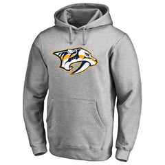 Nashville Predators Primary Team Logo Fleece Fitted Pullover Hoodie - Heather Gray | NHL Clearance