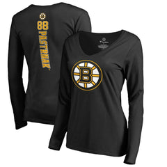 David Pastrnak Boston Bruins Women's Backer V-Neck Long Sleeve T-Shirt - Black | NHL online