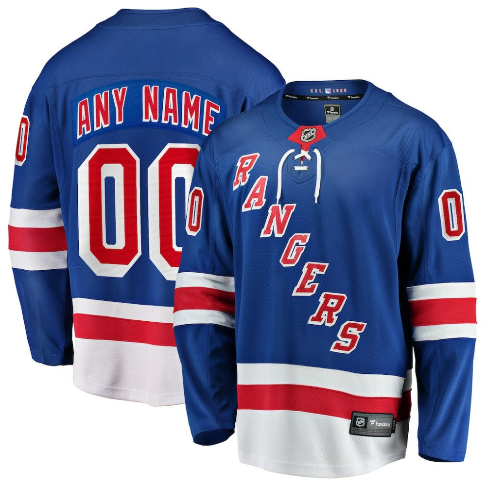 New York Rangers Fanatics Home Breakaway Custom Jersey - Blue | Fanatics discount