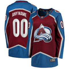 Colorado Avalanche Fanatics Women's Home Breakaway Custom Jersey - Maroon | Fanatics Lifestyle
