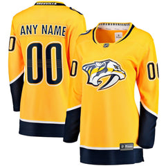 Nashville Predators Fanatics Women's Home Breakaway Custom Jersey - Yellow | Fanatics Lifestyle