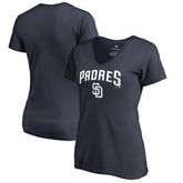 San Diego Padres Women's Team Lockup T-Shirt Outlet
