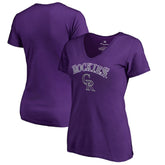 Colorado Rockies Women's Team Lockup T-Shirt Outlet