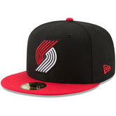New Era Portland Trail Blazers Team Color 2-Tone 59FIFTY Fitted Hat Black/Red