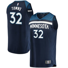 Fanatics Karl-Anthony Towns Minnesota Timberwolves Fast Break Replica Jersey Navy Icon Edition