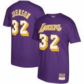 Mitchell & Ness Magic Johnson Los Angeles Lakers Hardwood Classics Name & Number T-Shirt Purple