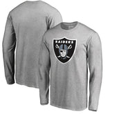 Las Vegas Raiders Primary Logo Long-Sleeve T-Shirt - Heathered Gray - NFL