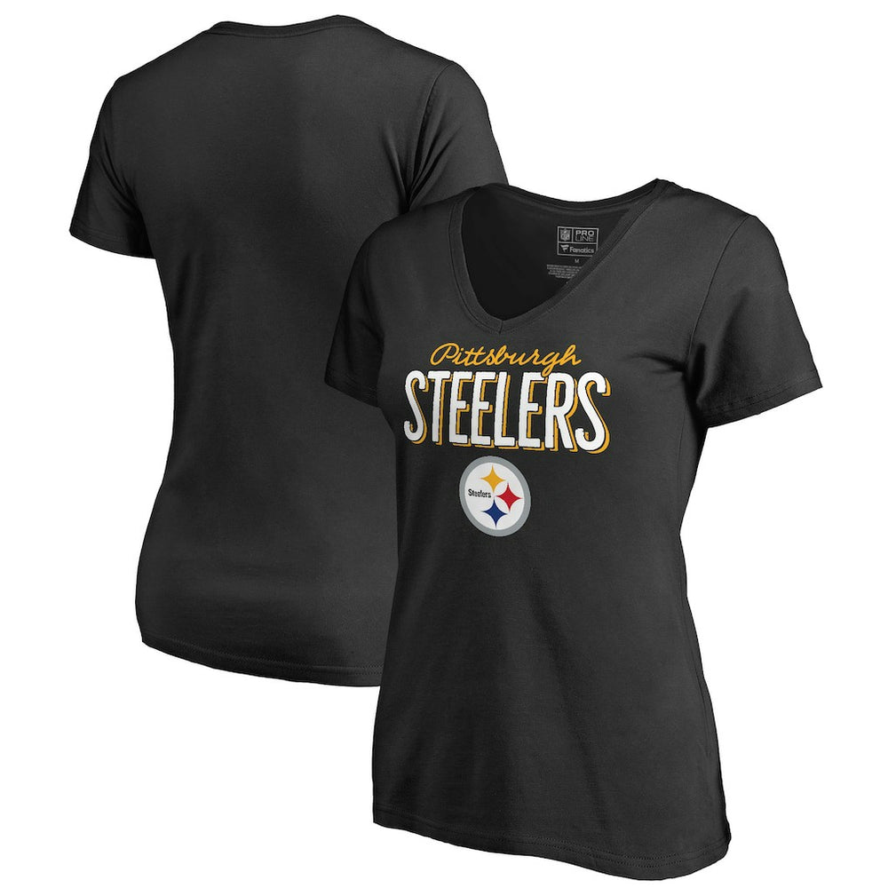 Pittsburgh Steelers Women's Nostalgia T-Shirt - Black - NFL