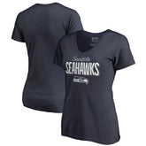Seattle Seahawks Women's Nostalgia V-Neck T-Shirt - Navy - NFL