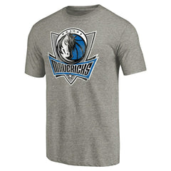 Dallas Mavericks Distressed Team Logo Tri-Blend T-Shirt Heather Gray