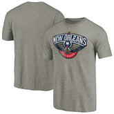 New Orleans Pelicans Distressed Team Logo Tri-Blend T-Shirt Heather Gray
