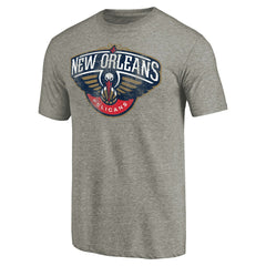 New Orleans Pelicans Distressed Team Logo Tri-Blend T-Shirt Heather Gray