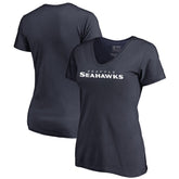Seattle Seahawks Women's Wordmark V-Neck T-Shirt - Navy - NFL