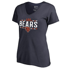 Chicago Bears Women's Arriba V-Neck T-Shirt - Navy - NFL