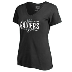 Las Vegas Raiders Women's Arriba V-Neck T-Shirt - Black - NFL