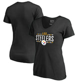 Pittsburgh Steelers Women's Arriba V-Neck T-Shirt - Black - NFL