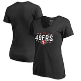 San Francisco 49ers Women's Arriba V-Neck T-Shirt - Black - NFL