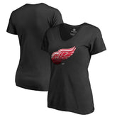 Detroit Red Wings Women's Midnight Mascot V-Neck T-Shirt - Black | NHL near me