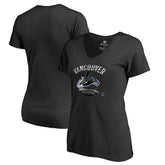 Vancouver Canucks Women's Midnight Mascot V-Neck T-Shirt - Black | NHL online