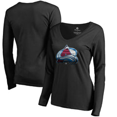 Colorado Avalanche Women's Midnight Mascot Long Sleeve V-Neck T-Shirt - Black | NHL on sale