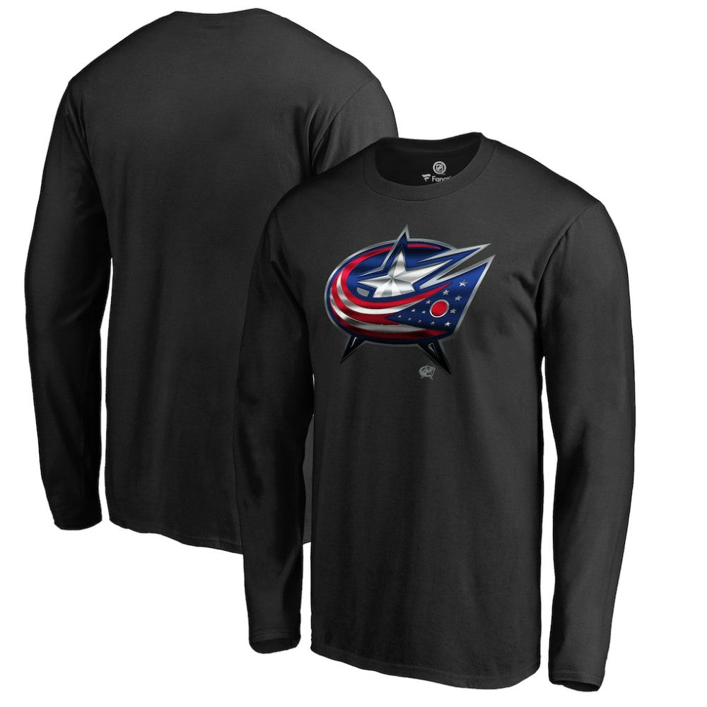 Columbus Blue Jackets Midnight Mascot Long Sleeve T-Shirt - Black | NHL Clearance