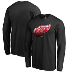 Detroit Red Wings Midnight Mascot Long Sleeve T-Shirt - Black | NHL Lifestyle