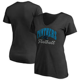 Carolina Panthers Women's Victory Script V-Neck T-Shirt -Black - NFL