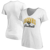 Jacksonville Jaguars Women's Victory Script V-Neck T-Shirt -White - NFL