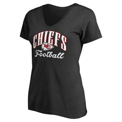 Kansas City Chiefs Women's Victory Script V-Neck T-Shirt -Black - NFL