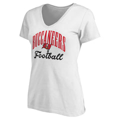 Tampa Bay Buccaneers Women's Victory Script V-Neck T-Shirt -White - NFL