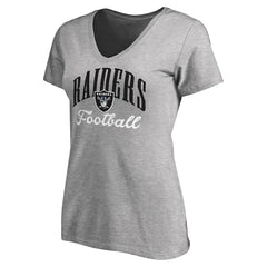 Las Vegas Raiders Women's Victory Script V-Neck T-Shirt - Heather Gray - NFL