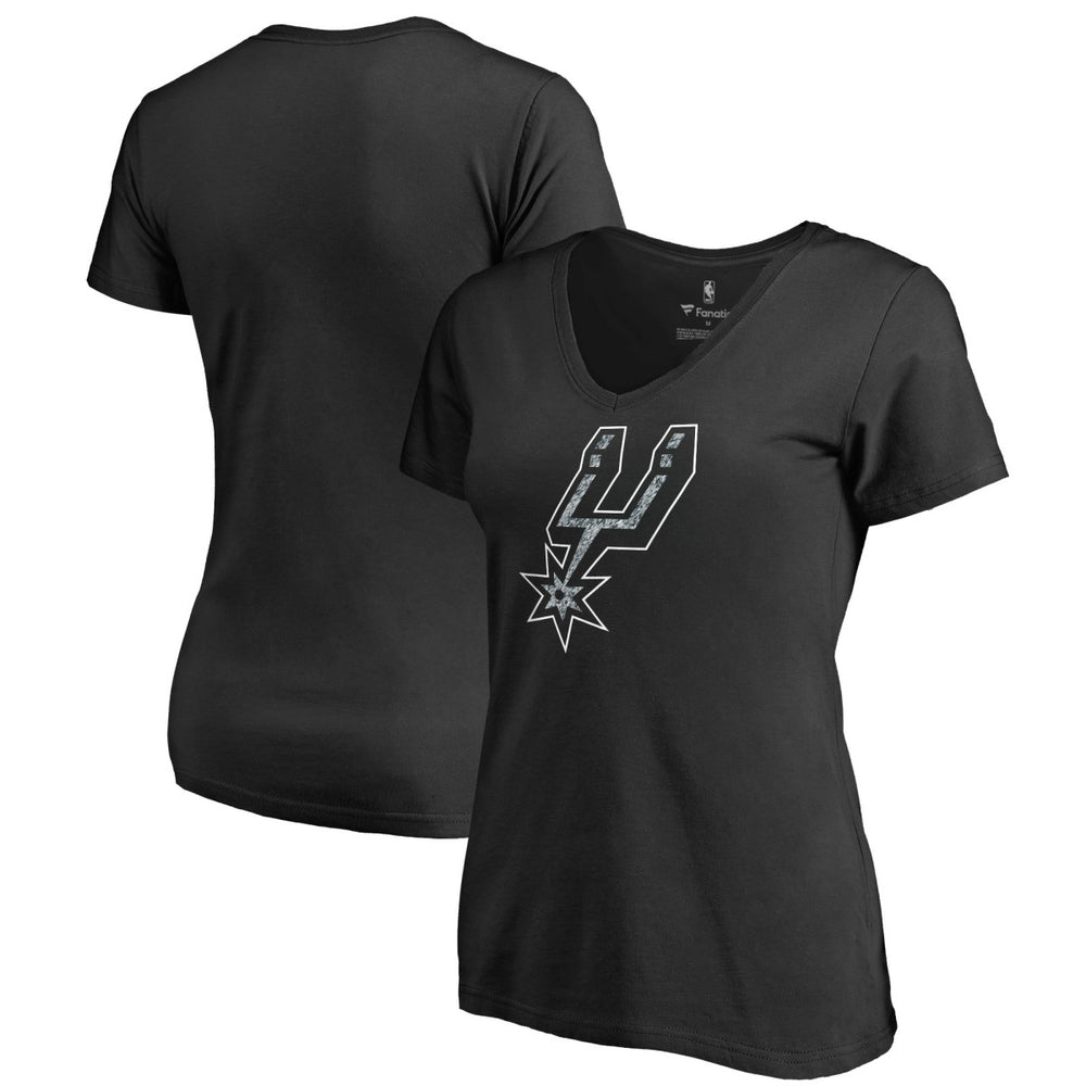 San Antonio Spurs Women's Static Logo V-Neck T-Shirt Black