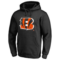 Cincinnati Bengals Splatter Logo Pullover Hoodie - Black - NFL