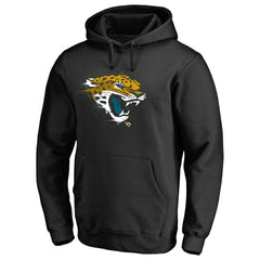 Jacksonville Jaguars Splatter Logo Pullover Hoodie - Black - NFL