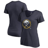 Buffalo Sabres Women's Splatter Logo V-Neck T-Shirt - Navy | NHL online