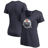 Edmonton Oilers Women's Splatter Logo V-Neck T-Shirt - Navy | NHL online
