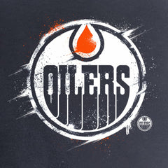 Edmonton Oilers Women's Splatter Logo V-Neck T-Shirt - Navy | NHL online