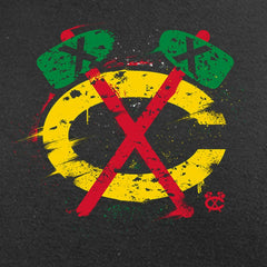 Chicago Blackhawks Splatter Logo Long Sleeve T-Shirt - Black | NHL Clearance
