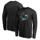 San Jose Sharks Splatter Logo Long Sleeve T-Shirt - Black | NHL on sale