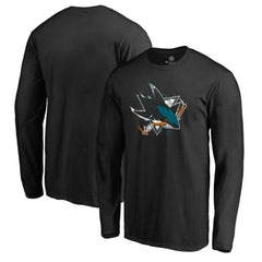 San Jose Sharks Splatter Logo Long Sleeve T-Shirt - Black | NHL on sale