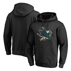 San Jose Sharks Splatter Logo Pullover Hoodie - Black | NHL near me