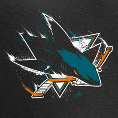 San Jose Sharks Splatter Logo Pullover Hoodie - Black | NHL near me