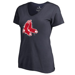 Boston Red Sox Women's Splatter Logo V-Neck T-Shirt Near Me