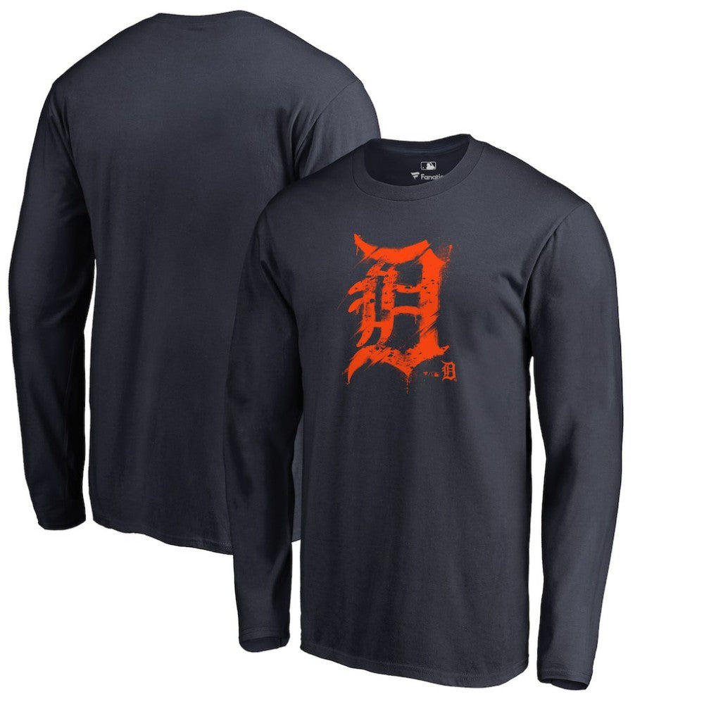 Detroit Tigers Splatter Logo Long Sleeve T-Shirt for sale