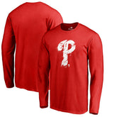 Philadelphia Phillies Splatter Logo Long Sleeve T-Shirt Discount