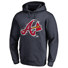 Atlanta Braves Splatter Logo Pullover Hoodie Outlet