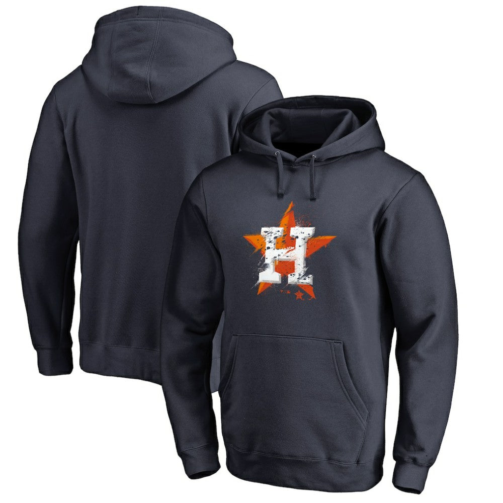 Houston Astros Splatter Logo Pullover Hoodie Outlet