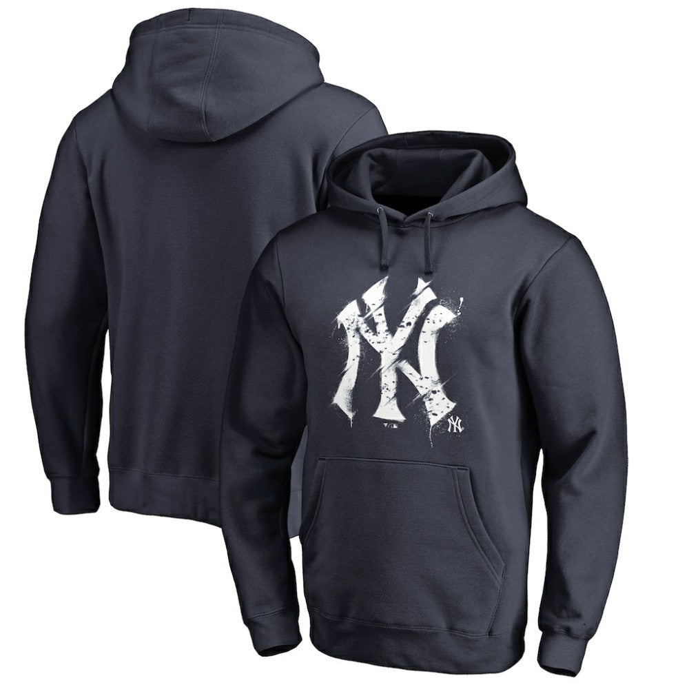 New York Yankees Splatter Logo Pullover Hoodie Outlet